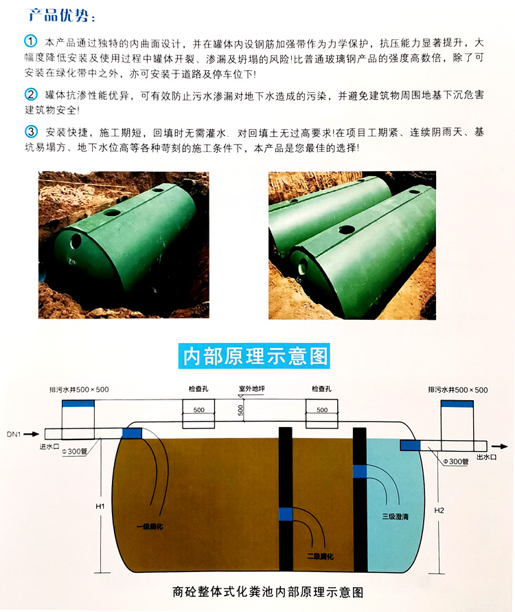 水满乡玻璃钢化粪池
